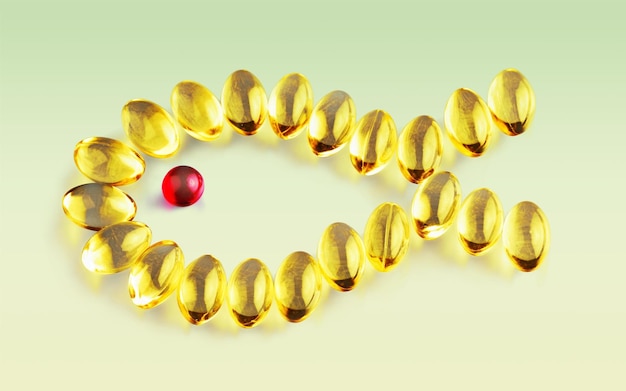 Fish Oil Capsules on light background