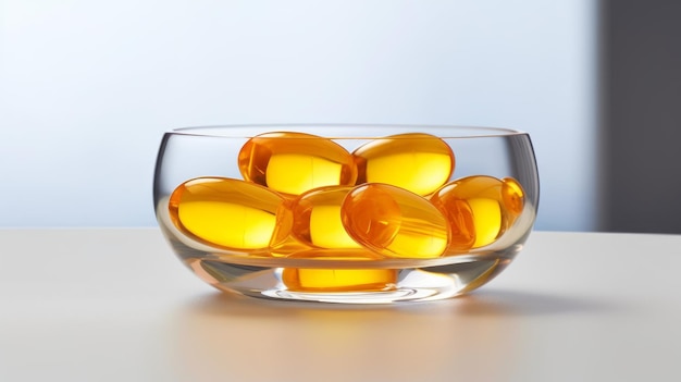 A fish oil gel capsules with omega3 and vitamin D AI generated