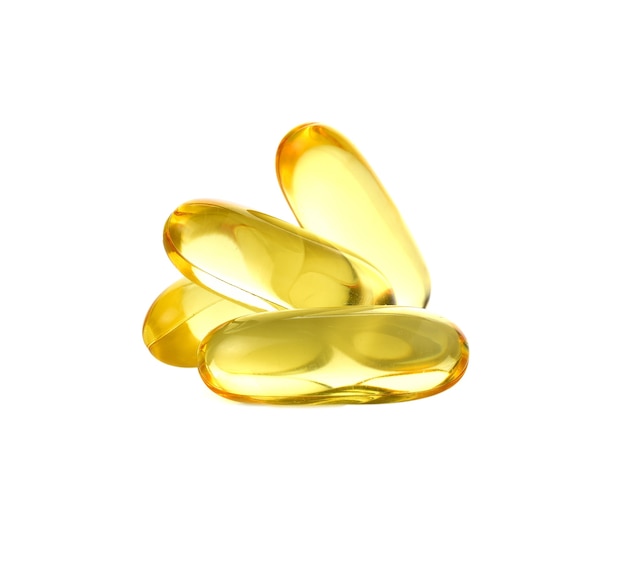 Fish oil isolated on white