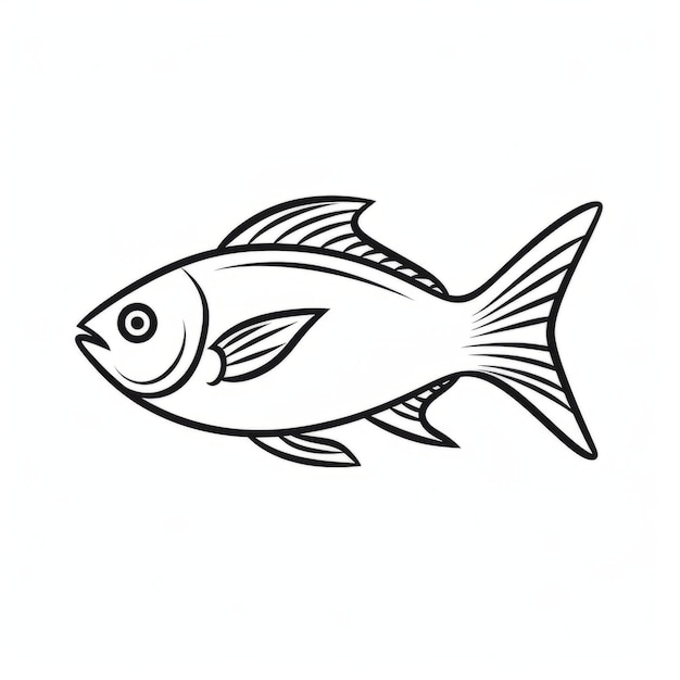 Photo fish outline vector illustration design in fujifilm pro 800z style