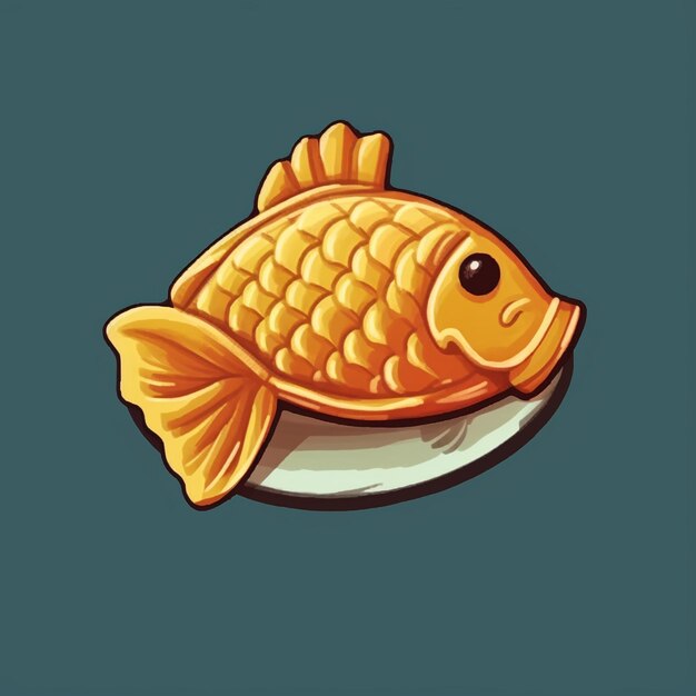 Premium AI Image A Fish On A Plate With A Fish On It premium-ai-image-a-fish-on-a-plate-with-a-fish-on-it