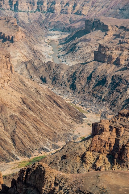 Fish River Canyon by sunny morning in Namibia