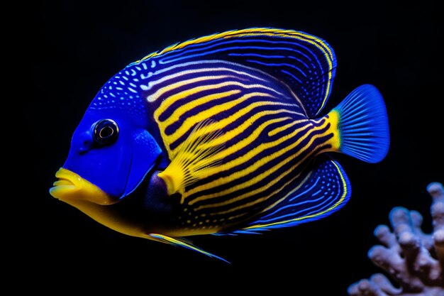 Photo fish royal blue surgeon paracanthurus hepatus