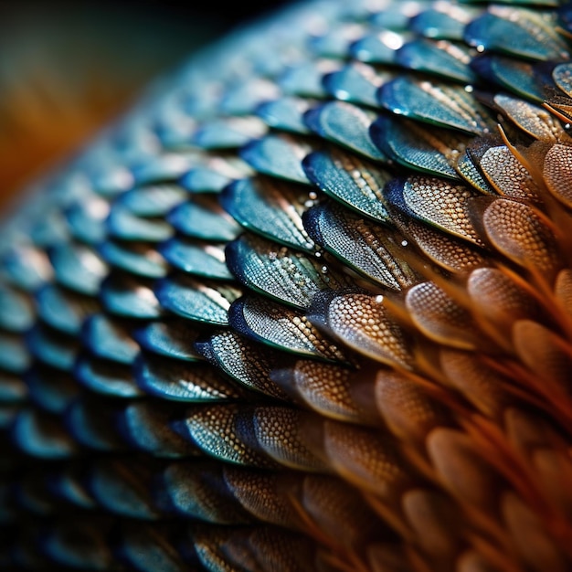 魚の尾は青色で、青い模様があります。