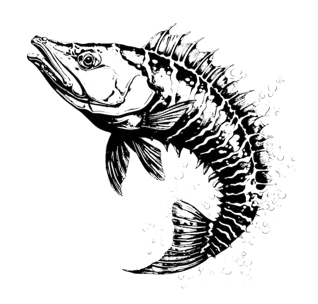 Fish Sea under Water Depth Manta Ray Tattoo Print Stamp