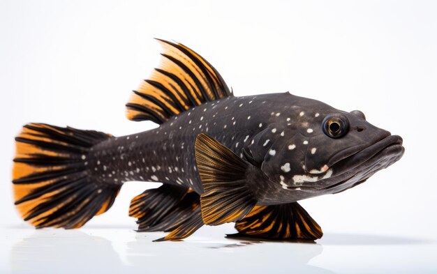 Photo fish standing up on white surface