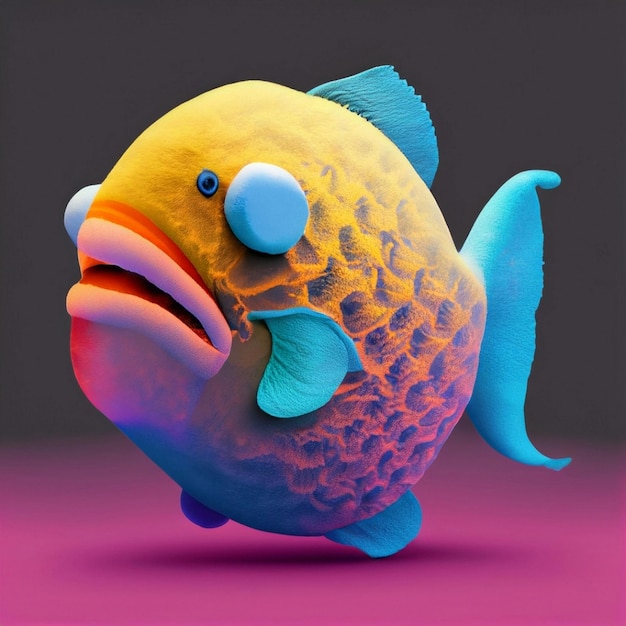 Photo fish stylized 3d cgi icon object