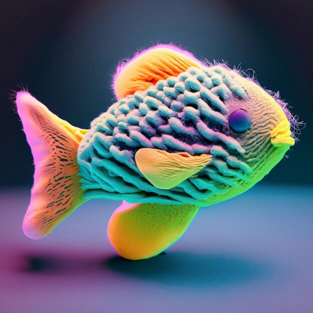 魚の様式化された 3D CGI アイコン オブジェクト