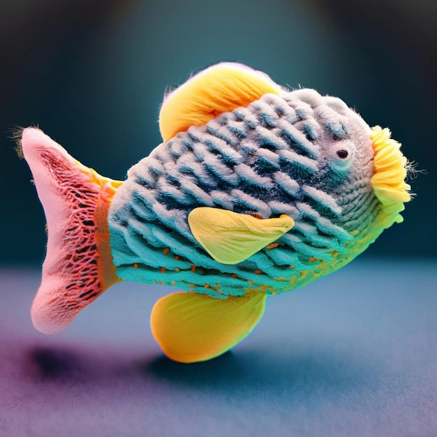 Foto oggetto icona cgi 3d stilizzato pesce