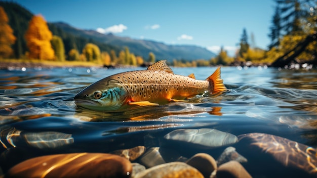 Photo fish on the surface of the water