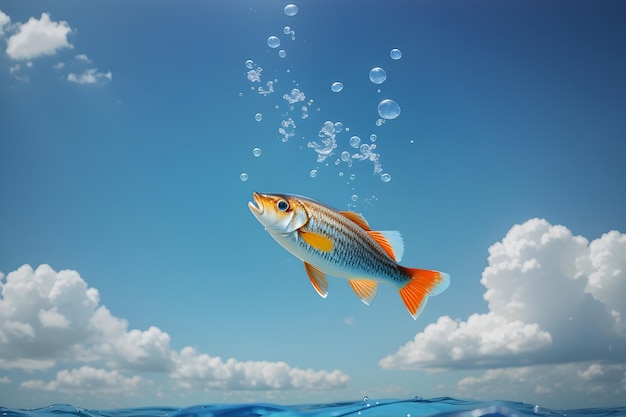Premium AI Image | A Fish Swimming in the Air