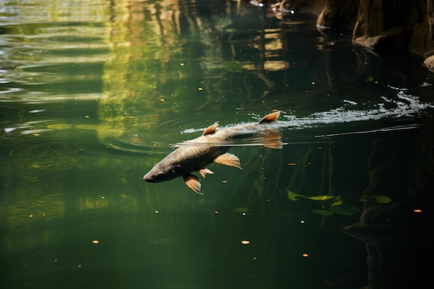 Photo fish swimming in a lake in park