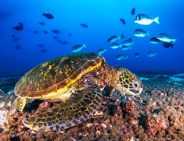 Fish swimming in sea