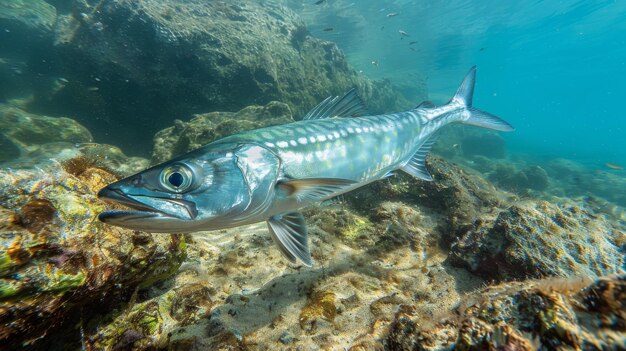 Foto un pesce che nuota in acqua