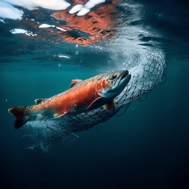 Photo a fish swimming in the water