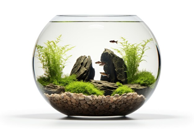 Photo fish tank isolated on white background