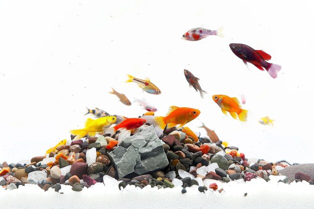 Photo fish tank on white background