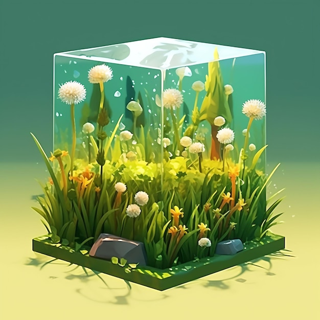 a fish tank with a fish in it and a fish in it.