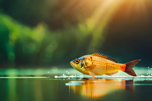 Photo a fish that has the sun shining on it