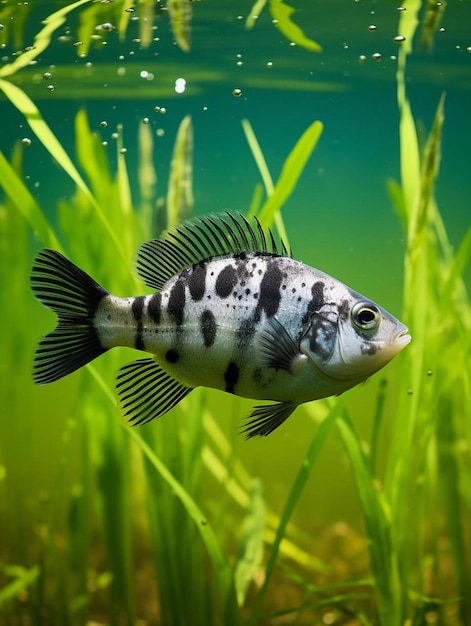 ある水の中を泳いでいる魚