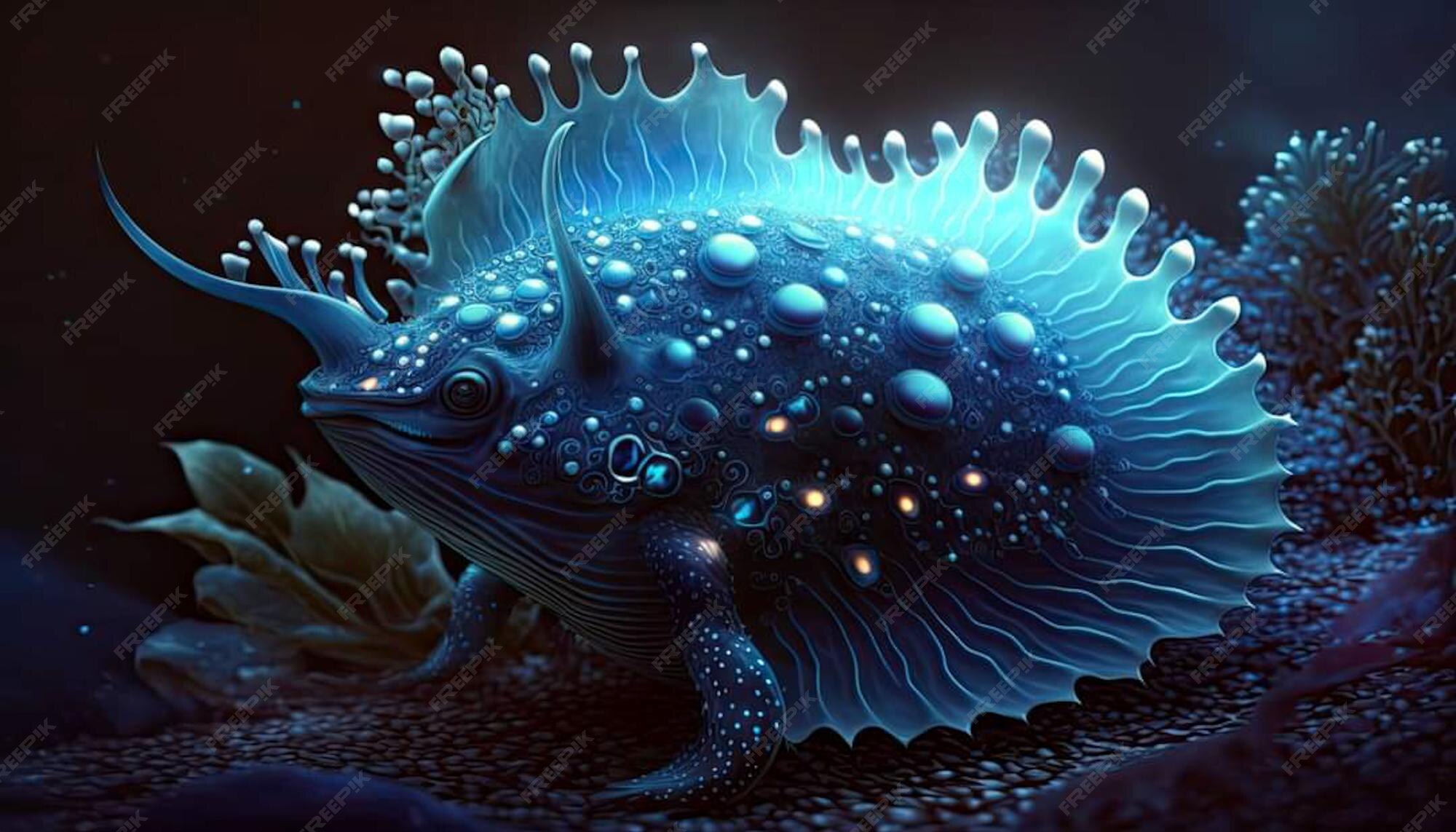Premium Photo | Fish that looks like a fish with a blue body and a blue