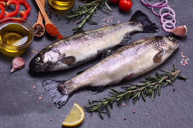 Fish trout with spices and lemon