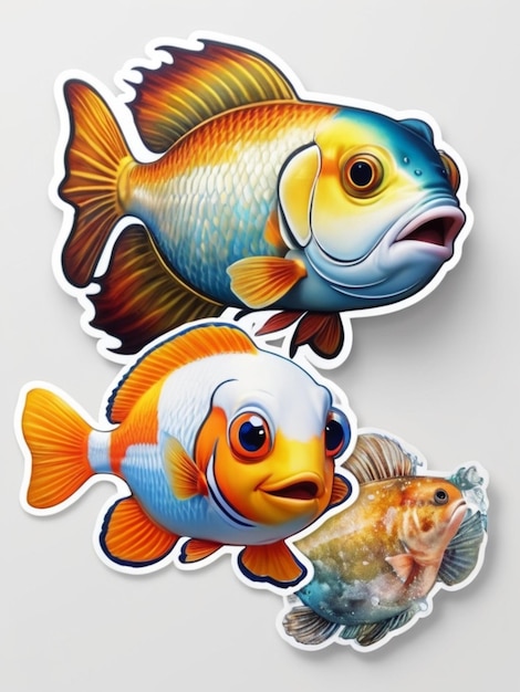 Fish tshirt design sticker