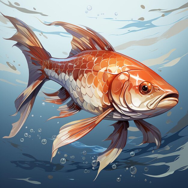 fish vector in water