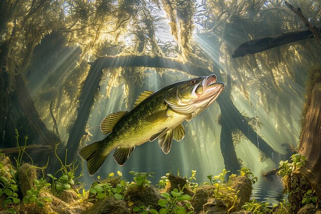 Fish under water fishing