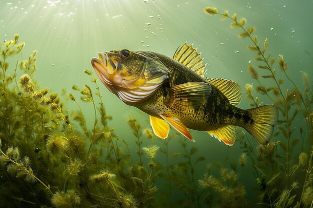 Fish under water fishing