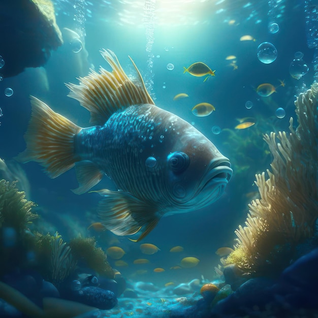 Рыба в воде Изображение, созданное ИИ