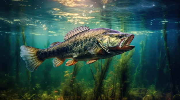 Foto pesci sotto la superficie dell'acqua