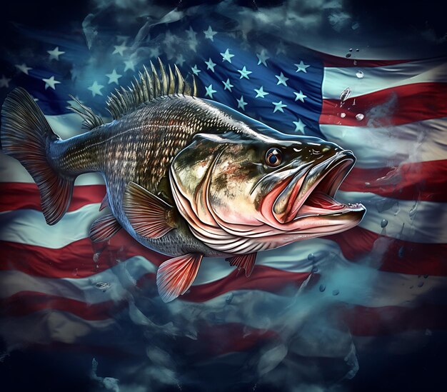 Premium Photo  A fish with the american flag on the top of it