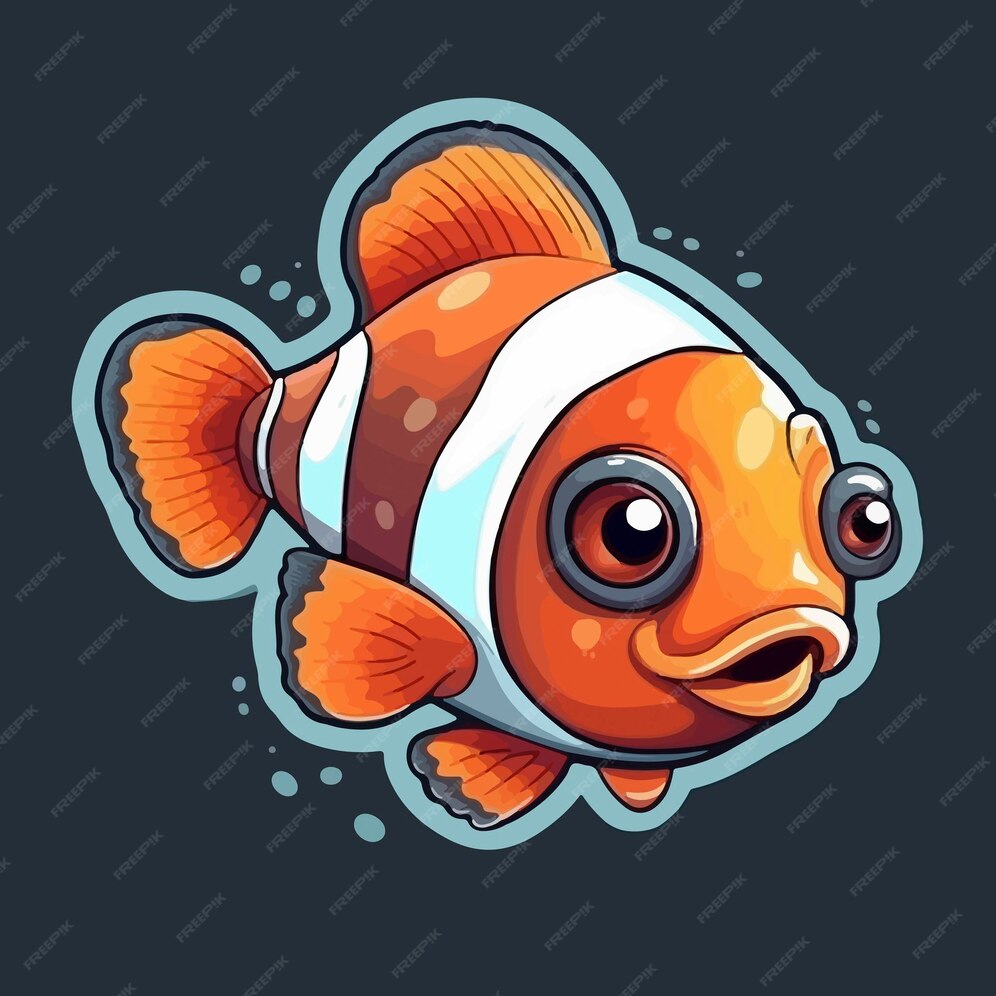 Premium Photo | A fish with a black background and a white face and a