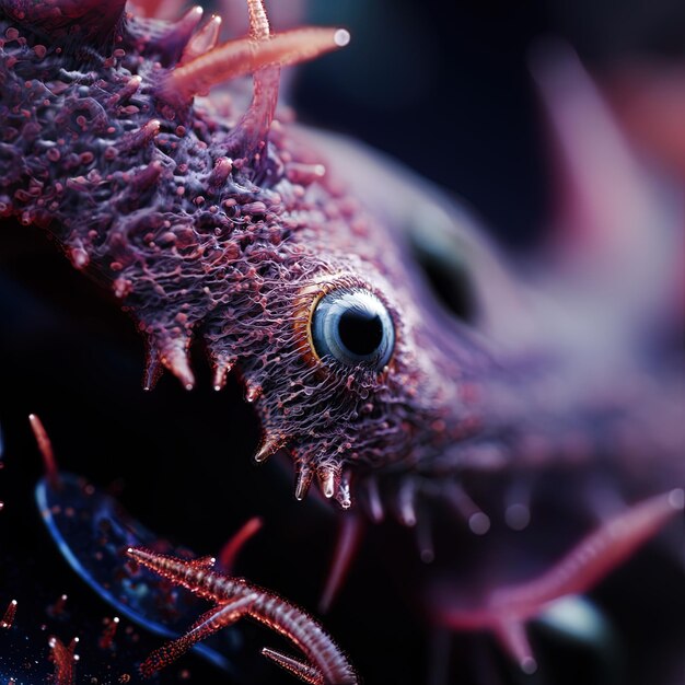 Photo a fish with a black eye and a red spot on its face