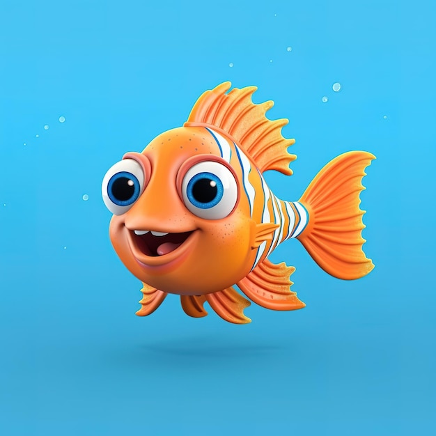 Premium Photo | A fish with a blue background and a white face with a