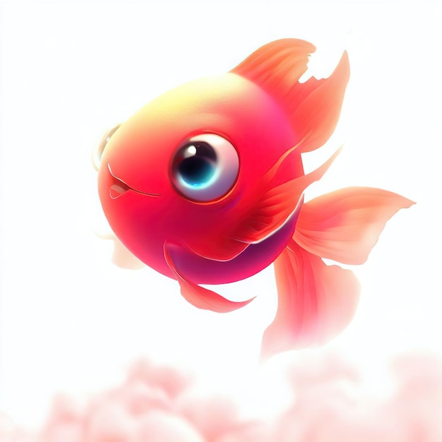 파란 눈과 빨간 리를 가진 물고기는 파란 눈을 가지고 있습니다.