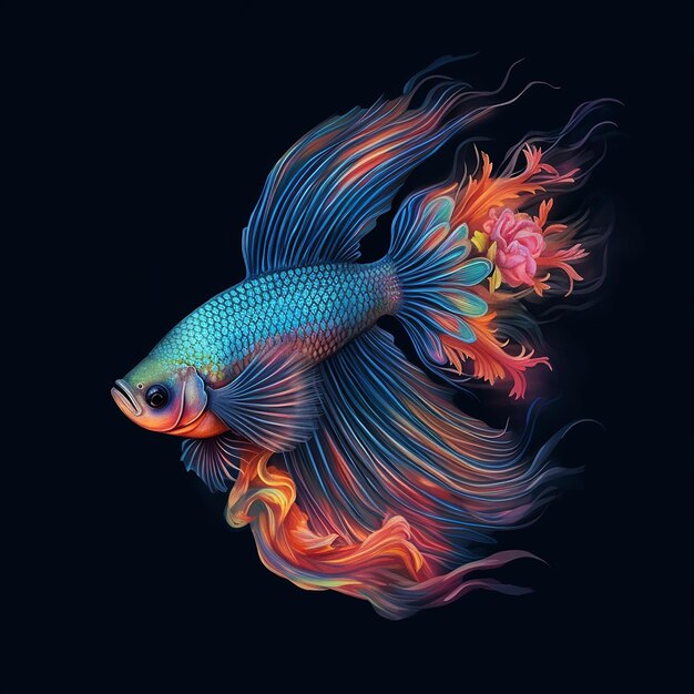 a fish with a colorful design on it