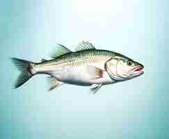 Photo a fish with a green tail is shown in the picture