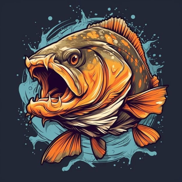 Fish with a mouth open and the word bass on the bottom
