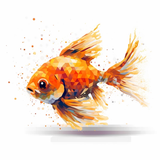 Рыба с оранжевыми треугольниками и оранжевой краской на ней