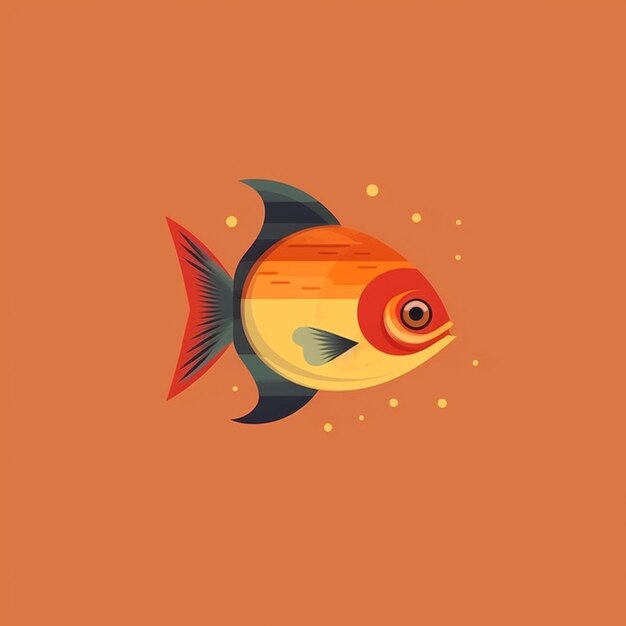 a fish with a rainbow colored body and a black tail generative ai