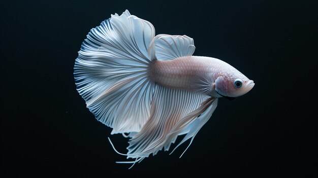 Photo a fish with a white head and a black background with a fish in the middle