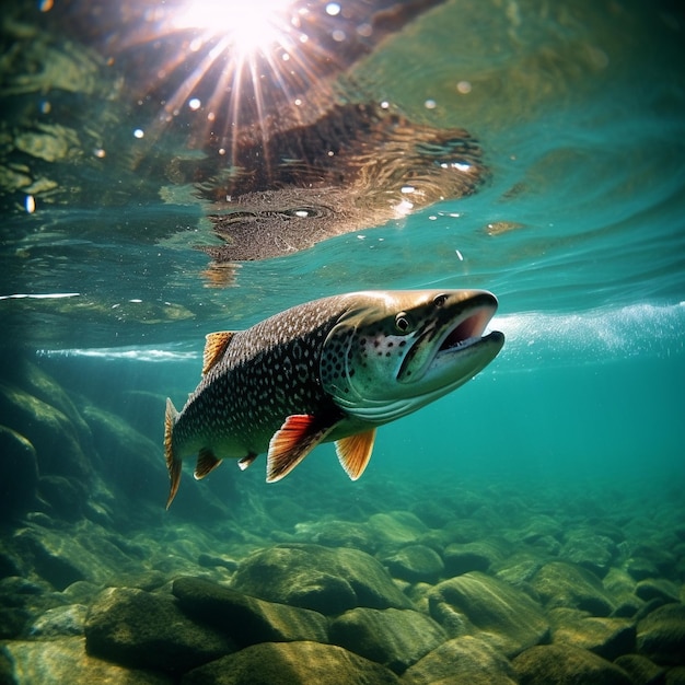 a fish with a yellow tag that says " fish ".