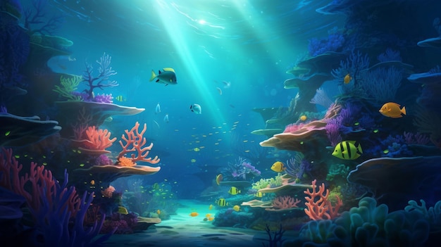 fish world underwater bright