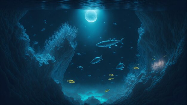 A fish world underwater