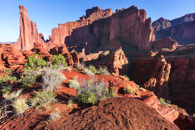 Fisher Towers in Utah, unusual natural landscapes