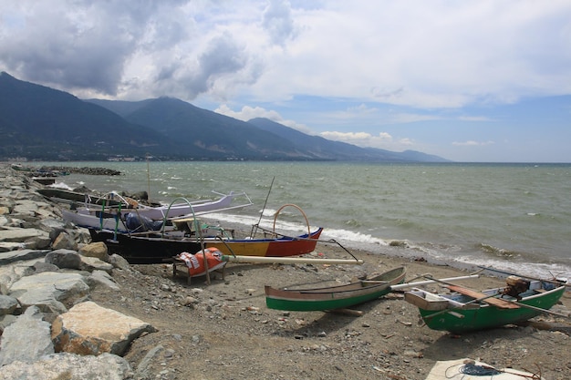 Fisherman boats at Talise beach of Palu city Central Sulawesi
