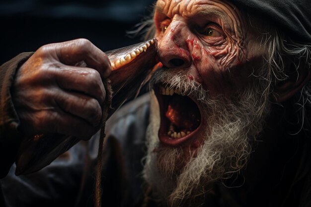 Fisherman removing hook from the fish mouth
