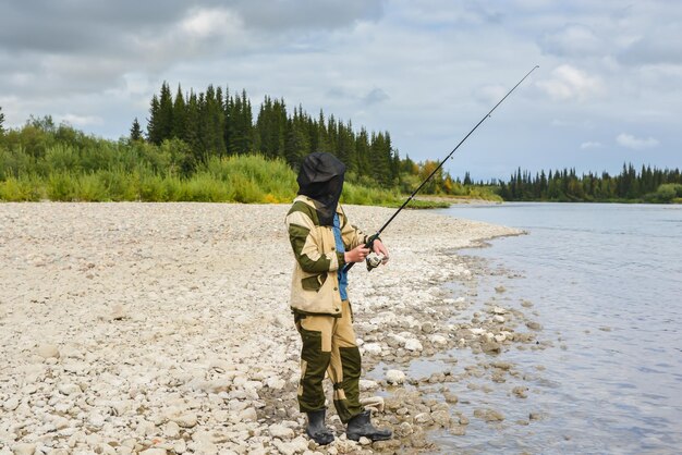 Fisherman on the river